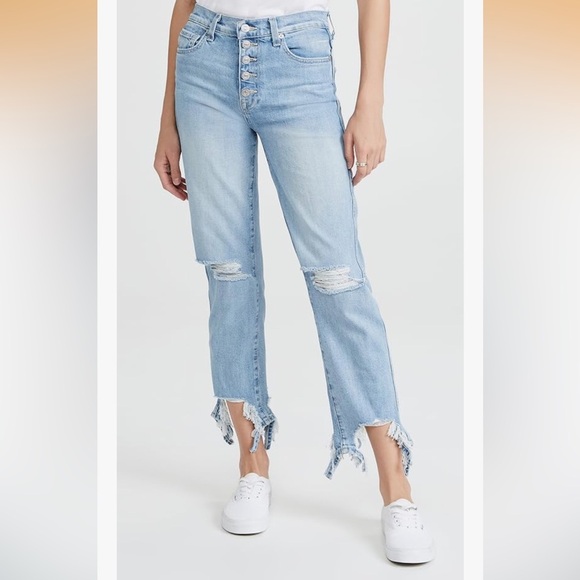 7 For All Mankind Denim - 7 For All Mankind Women's High Waist
Cropped Straight Jeans